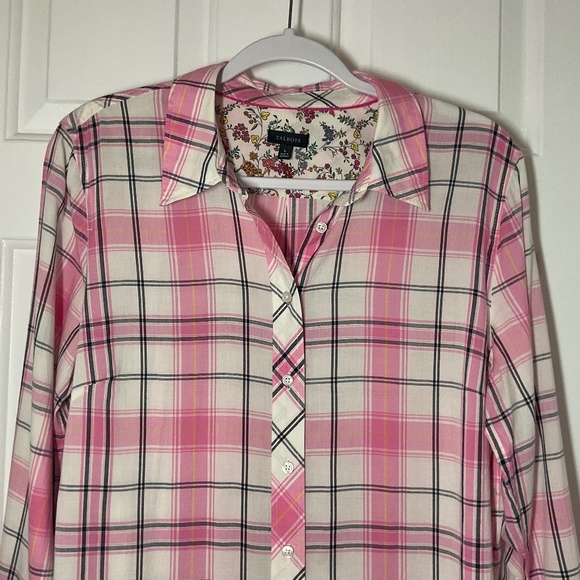 Talbots Pink Plaid Button Down Shirt - Picture 1 of 10